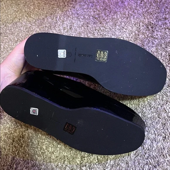 Black Patent Platform Wedge Heel Mary Jane Larroude Blair Flatform - Picture 5 of 5